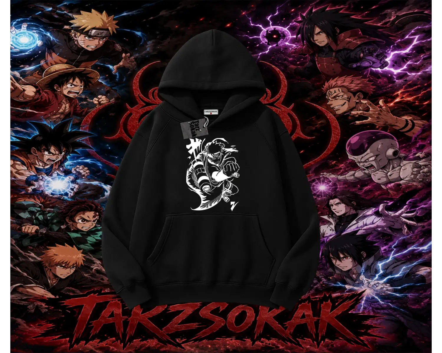 Naruto Uzumaki Premium Anime Oversize Unisex Kapşonlu Sweatshirt Beyaz