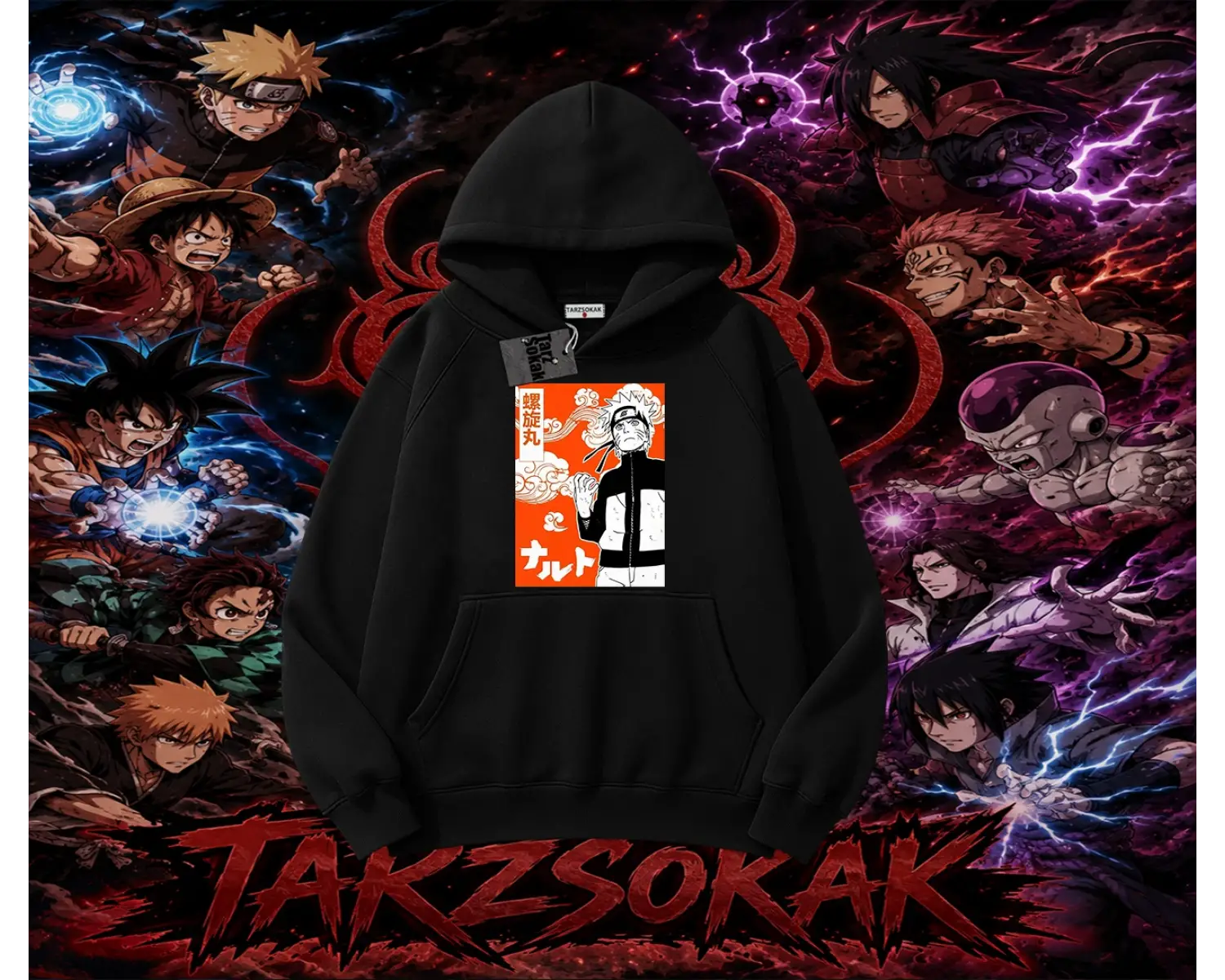 Naruto Uzumaki Premium Anime Oversize Unisex Kapşonlu Sweatshirt Beyaz