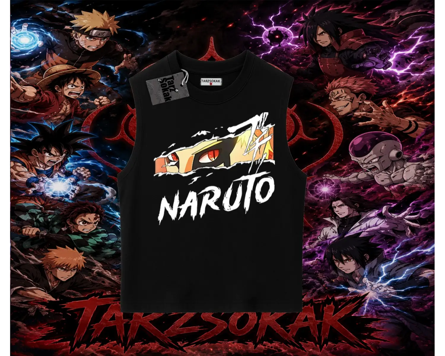 Naruto Uzumaki Premium Anime Oversize Unisex Kolsuz Tişört Beyaz