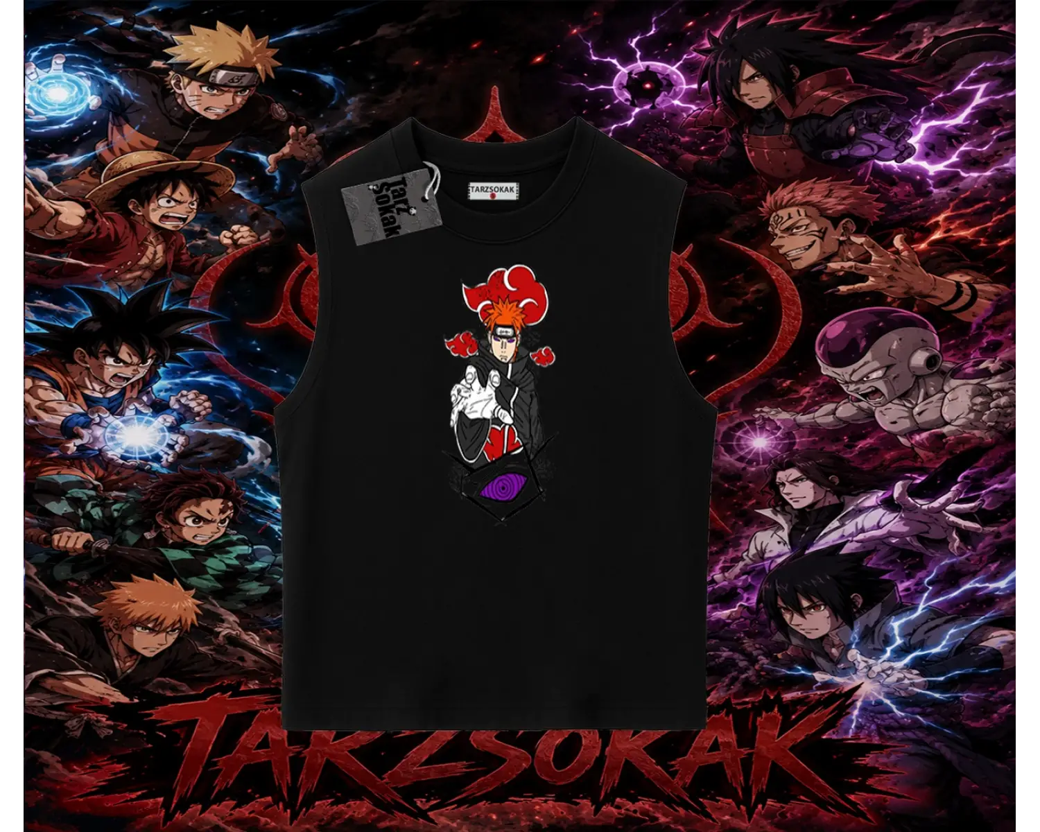 Naruto Uzumaki Premium Anime Oversize Unisex Kolsuz Tişört Beyaz