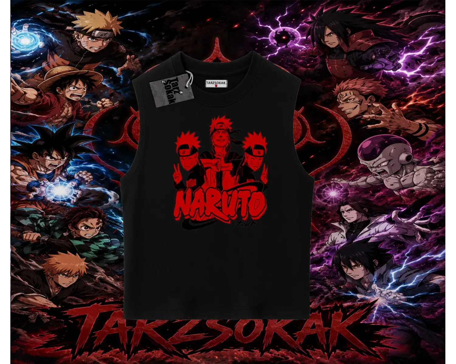 Naruto Uzumaki Premium Anime Oversize Unisex Kolsuz Tişört Beyaz