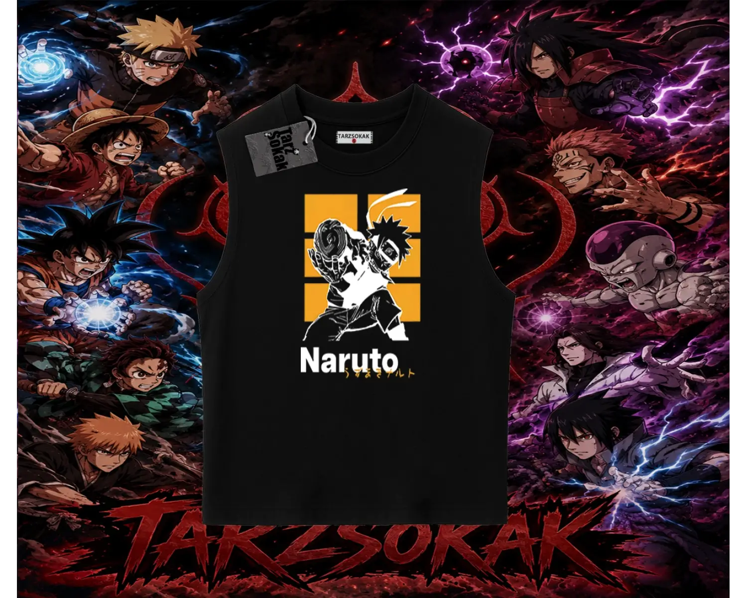 Naruto Uzumaki Premium Anime Oversize Unisex Kolsuz Tişört Beyaz