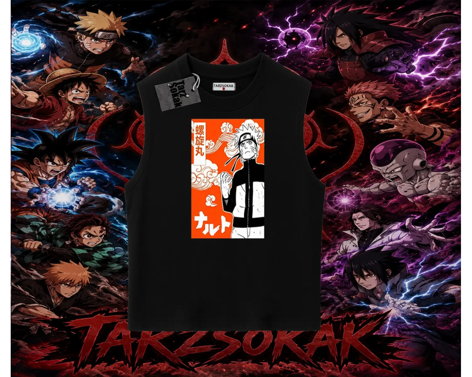 Naruto Uzumaki Premium Anime Oversize Unisex Kolsuz Tişört Beyaz