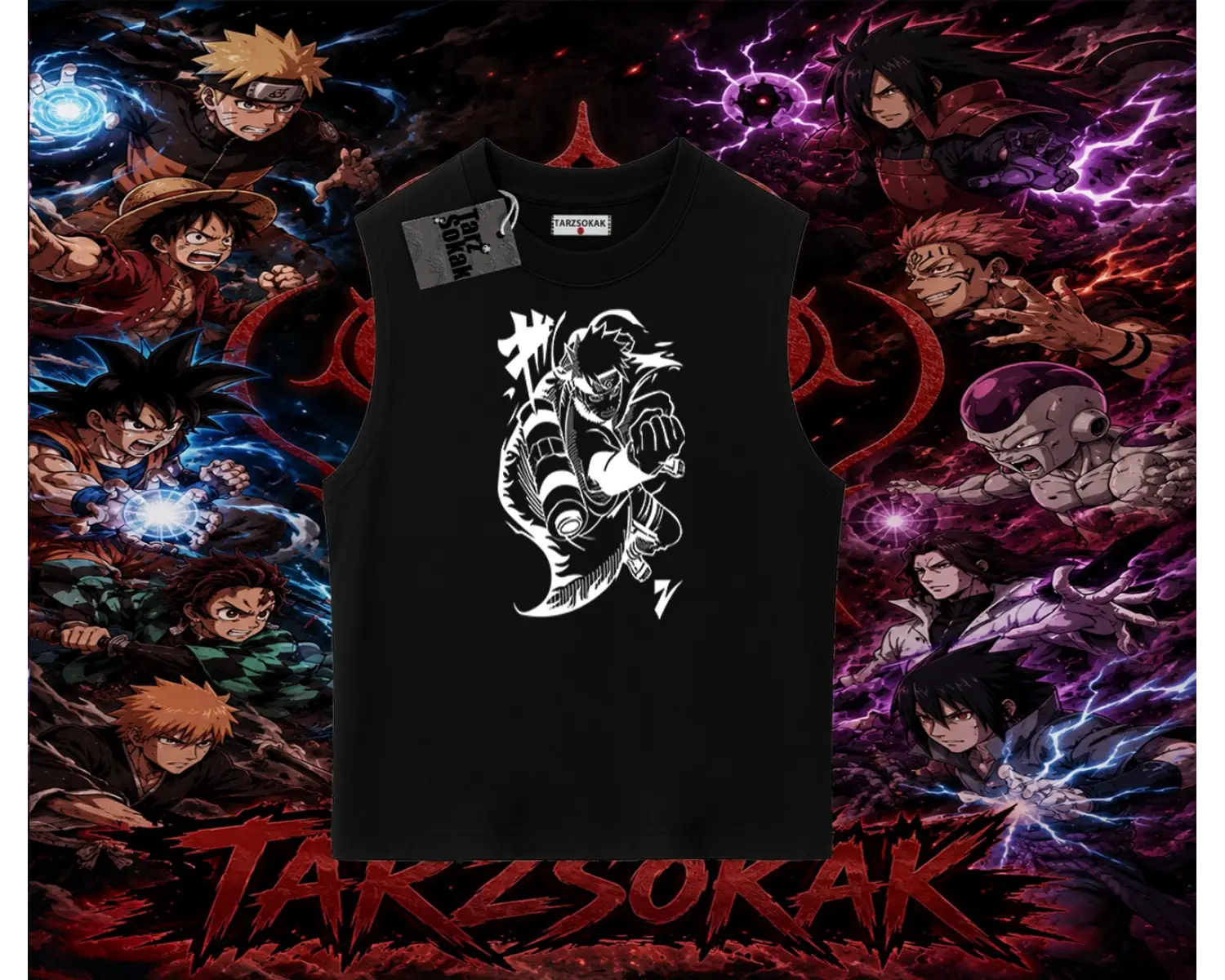 Naruto Uzumaki Premium Anime Oversize Unisex Kolsuz Tişört Beyaz