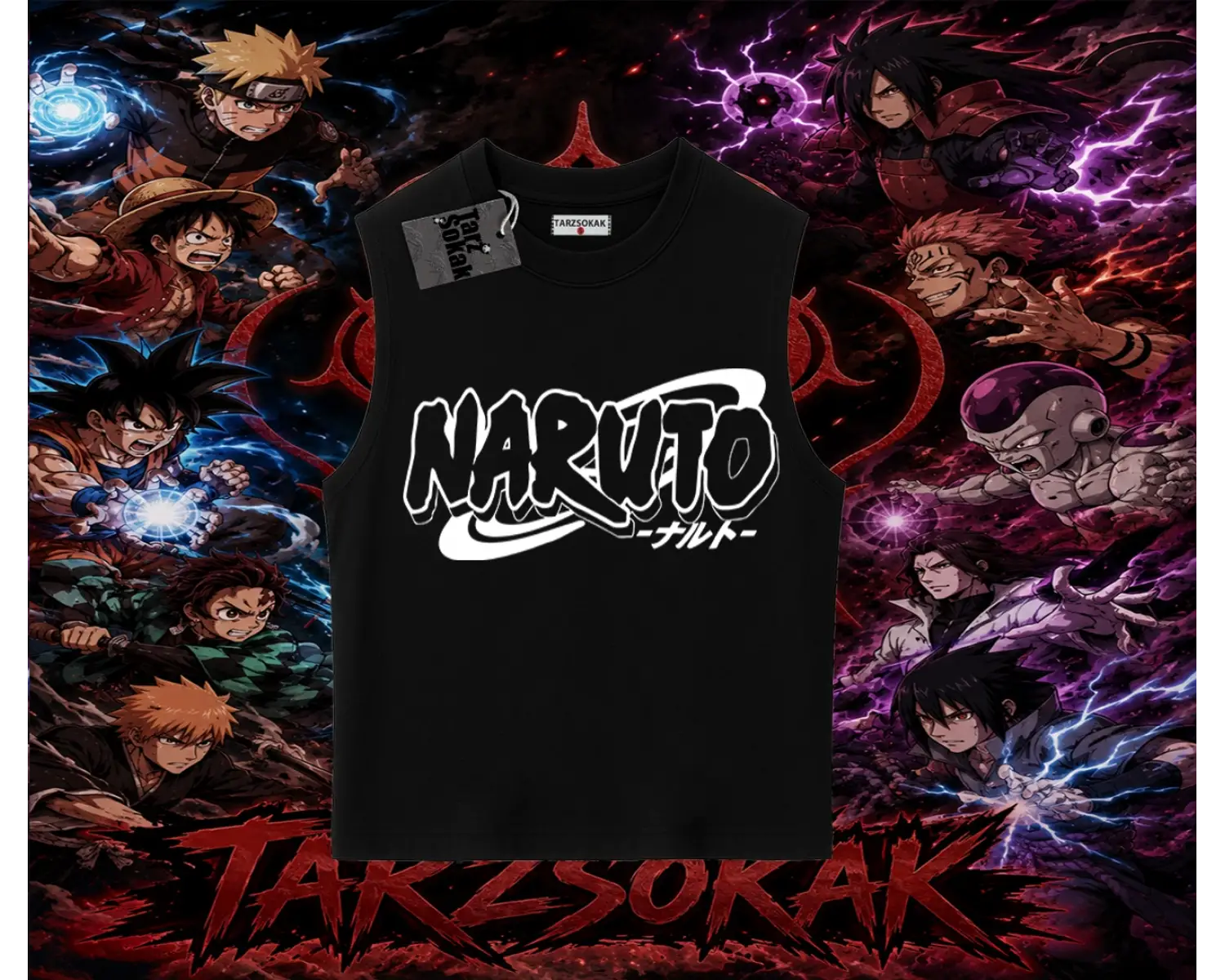Naruto Uzumaki Premium Anime Oversize Unisex Kolsuz Tişört Beyaz