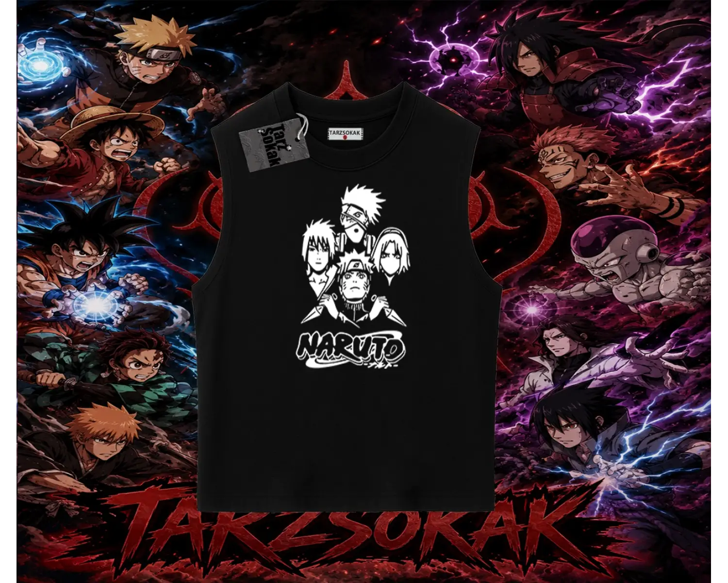 Naruto Uzumaki Premium Anime Oversize Unisex Kolsuz Tişört Beyaz