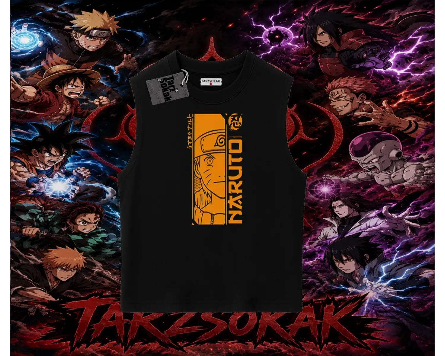 Naruto Uzumaki Premium Anime Oversize Unisex Kolsuz Tişört Beyaz