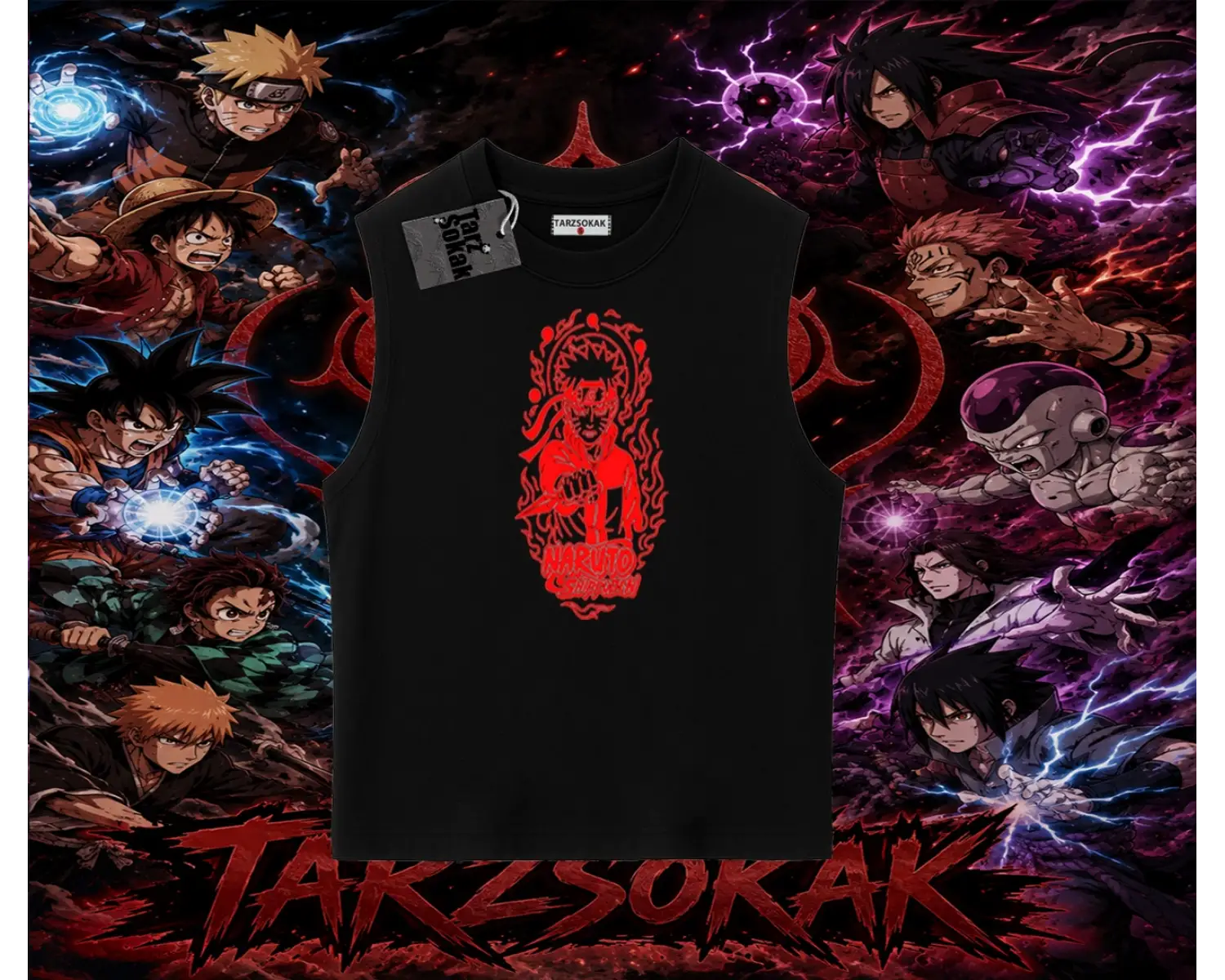 Naruto Uzumaki Premium Anime Oversize Unisex Kolsuz Tişört Beyaz
