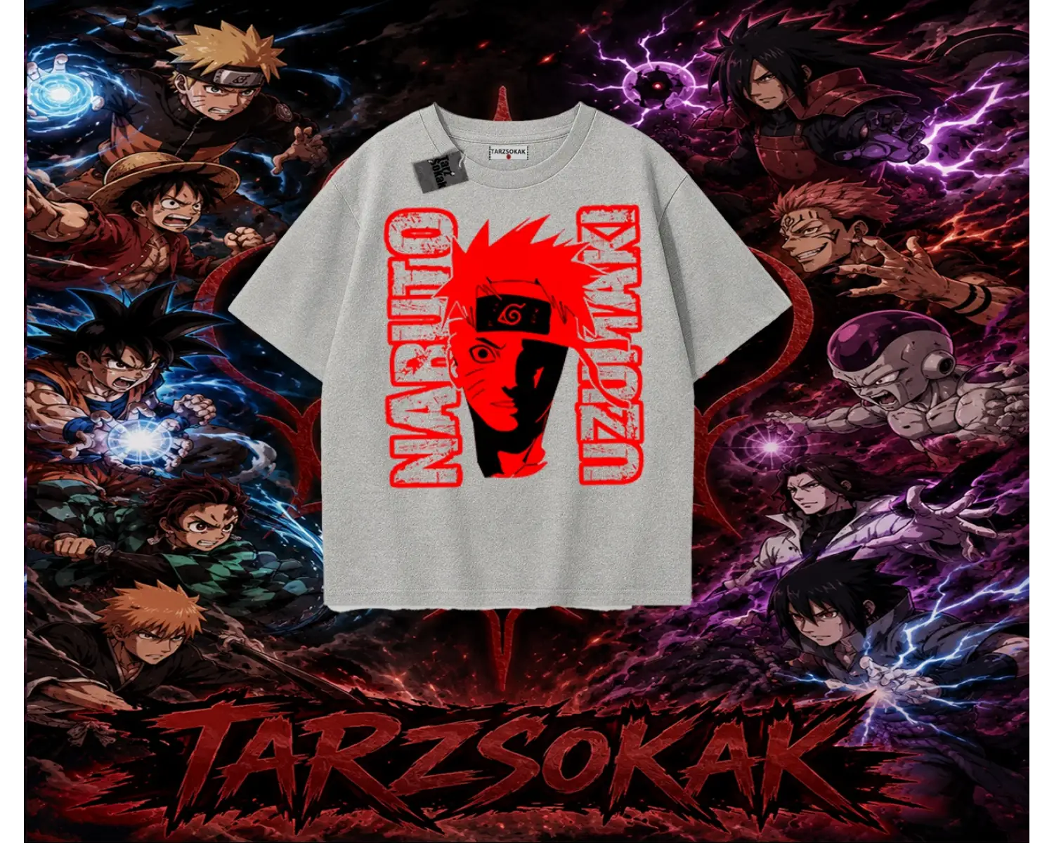 Naruto Uzumaki Premium Anime Oversize Unisex Tişört Beyaz