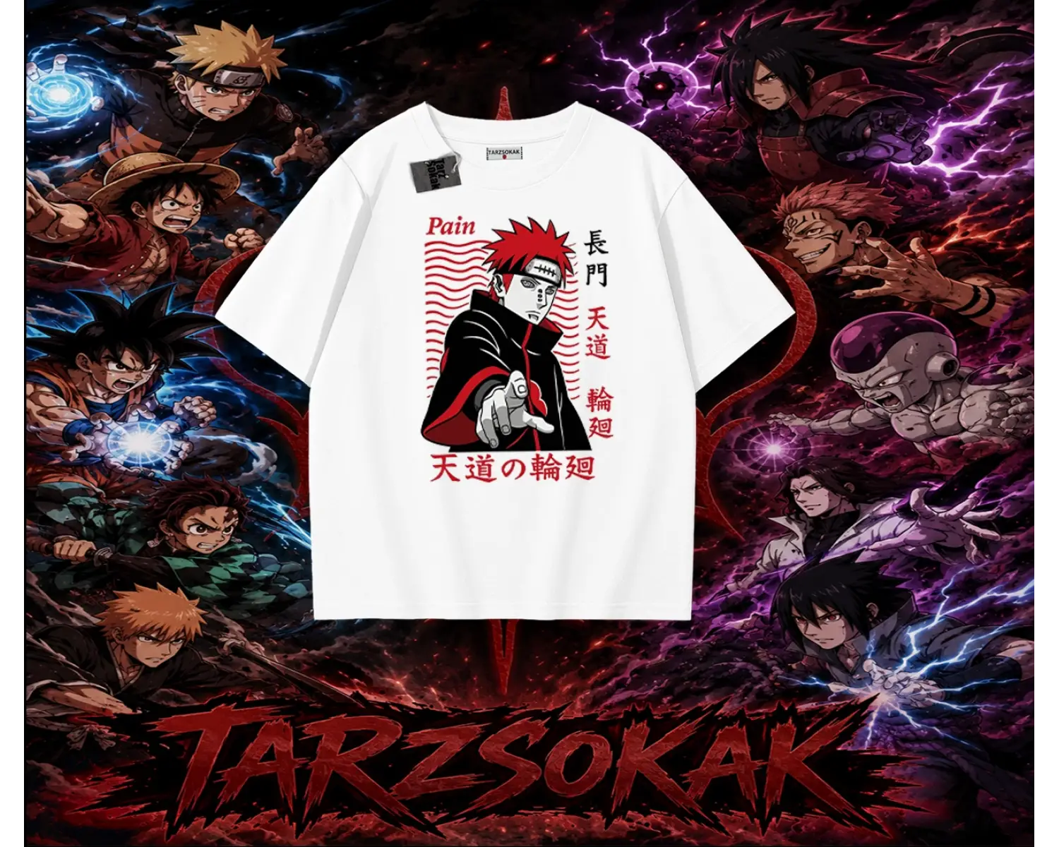 Naruto Uzumaki Premium Anime Oversize Unisex Tişört Beyaz