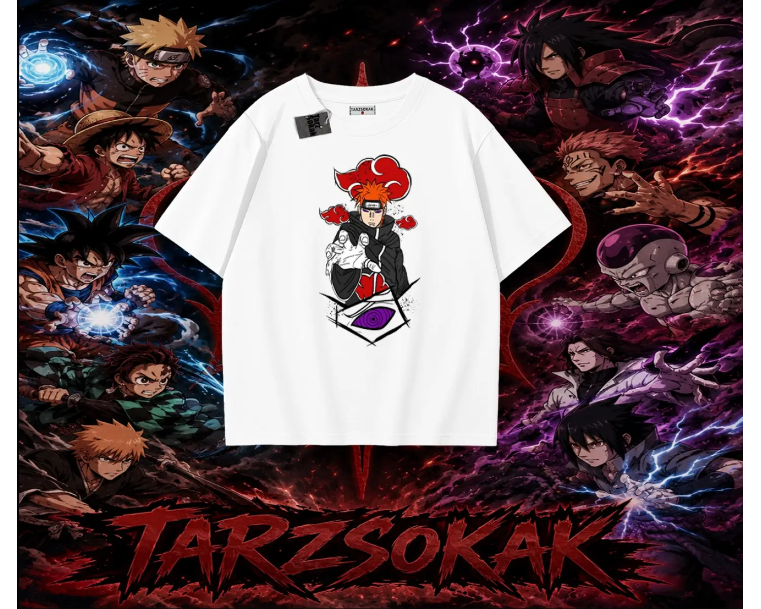 Naruto Uzumaki Premium Anime Oversize Unisex Tişört Beyaz