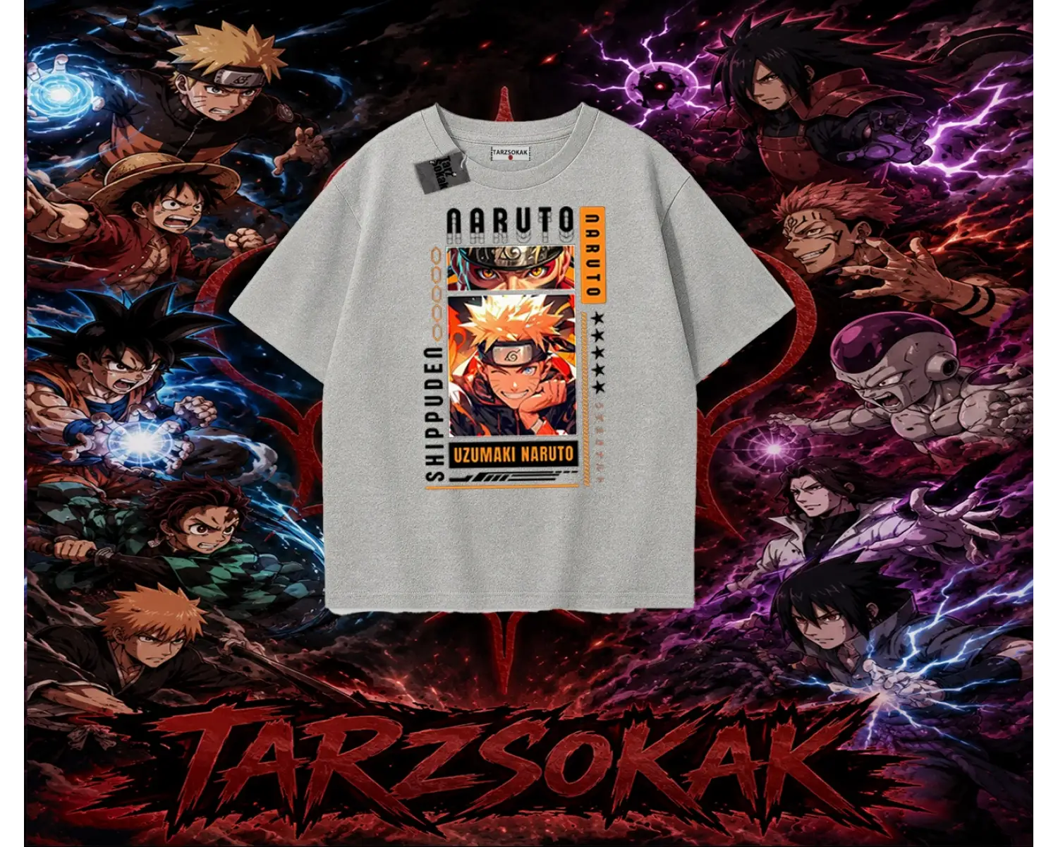 Naruto Uzumaki Premium Anime Oversize Unisex Tişört Beyaz