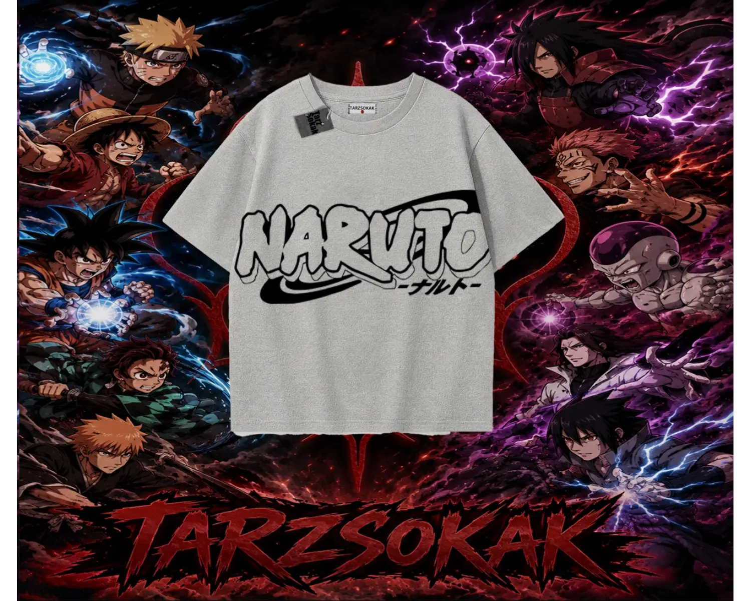 Naruto Uzumaki Premium Anime Oversize Unisex Tişört Beyaz