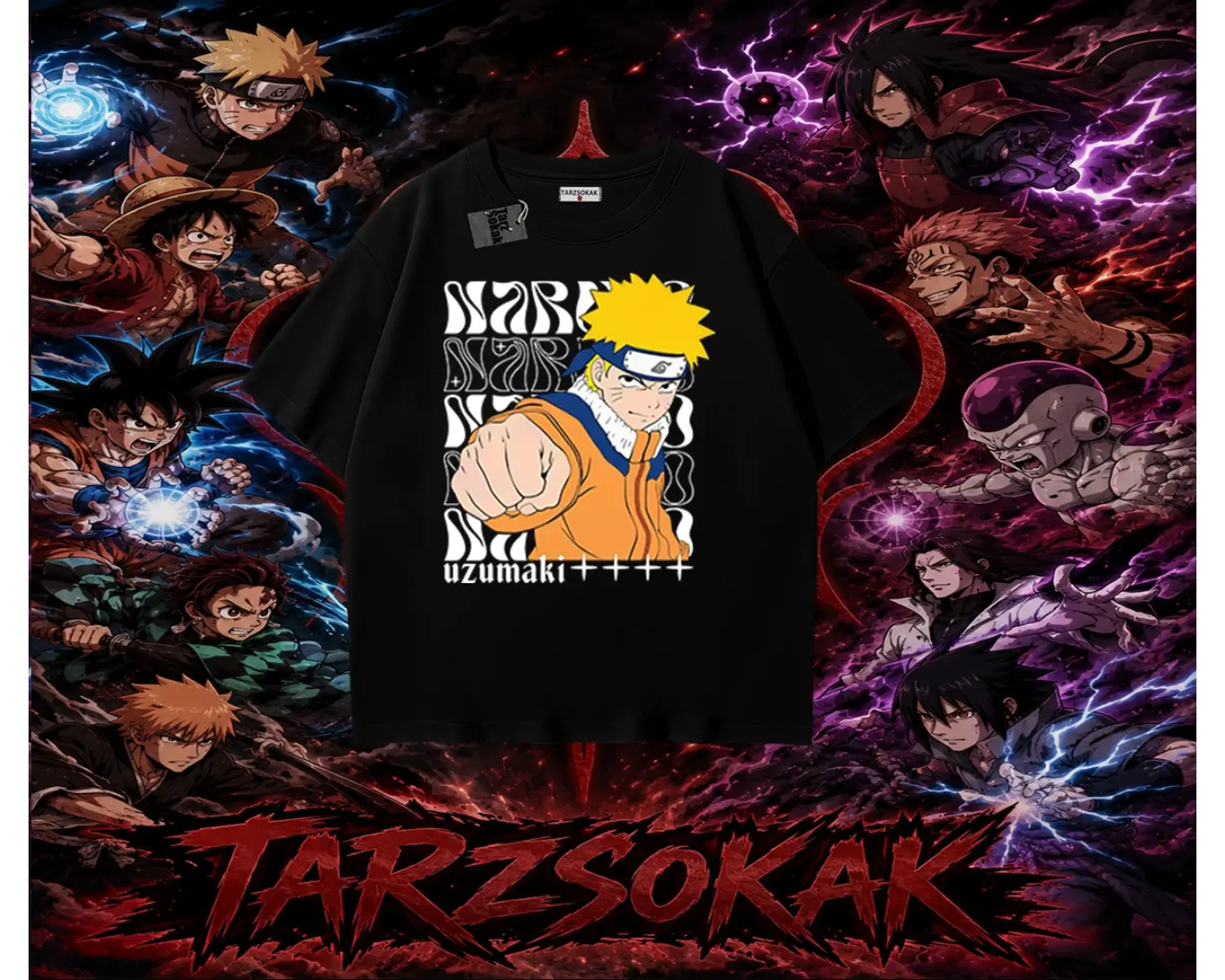 Naruto Uzumaki Premium Anime Oversize Unisex Tişört Beyaz