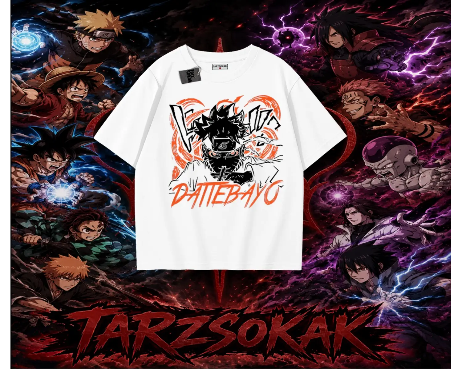 Naruto Uzumaki Premium Anime Oversize Unisex Tişört Beyaz