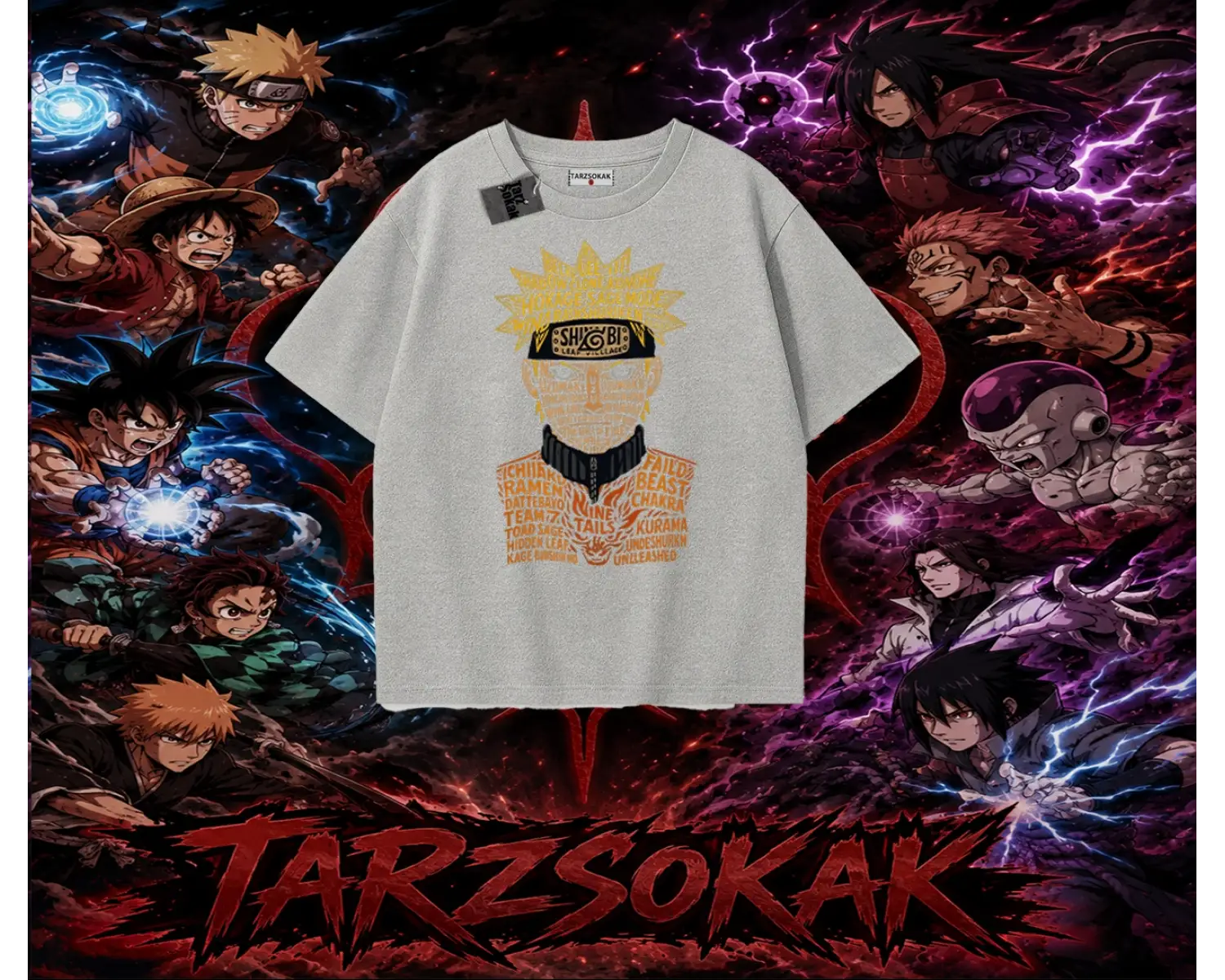 Naruto Uzumaki Premium Anime Oversize Unisex Tişört Beyaz