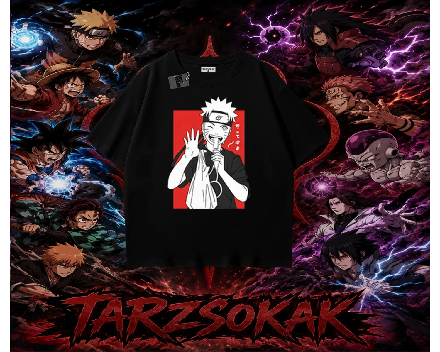 Naruto Uzumaki Premium Anime Oversize Unisex Tişört Beyaz