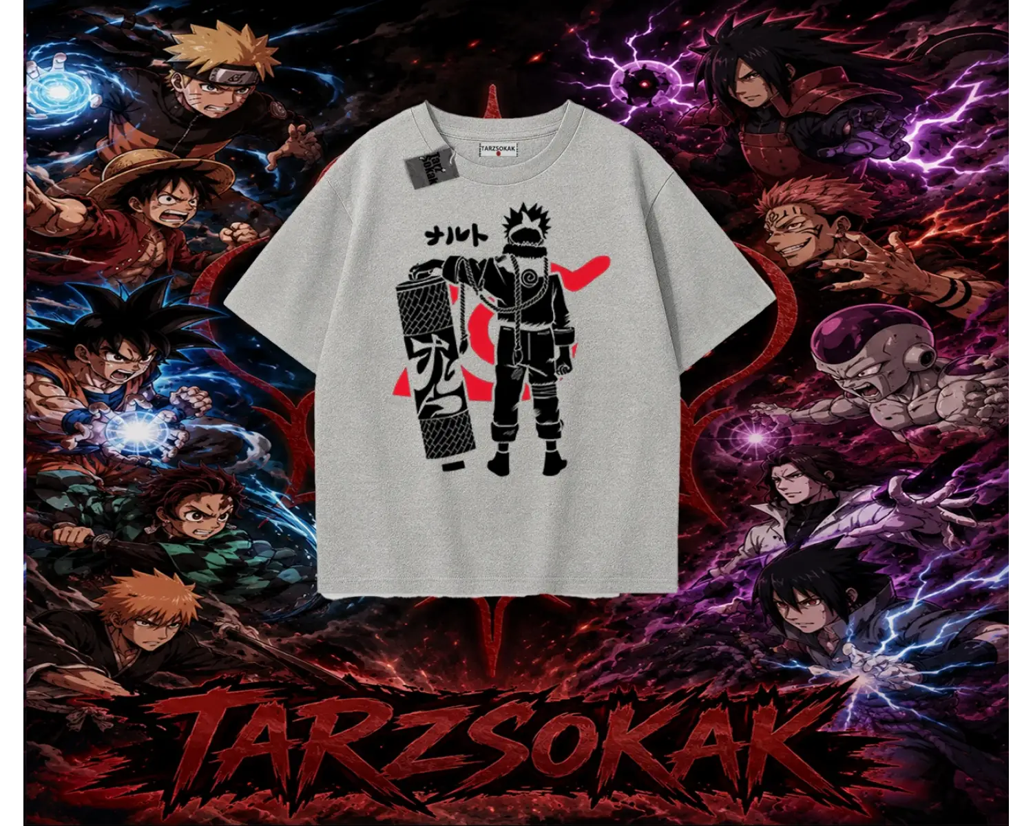 Naruto Uzumaki Premium Anime Oversize Unisex Tişört Beyaz