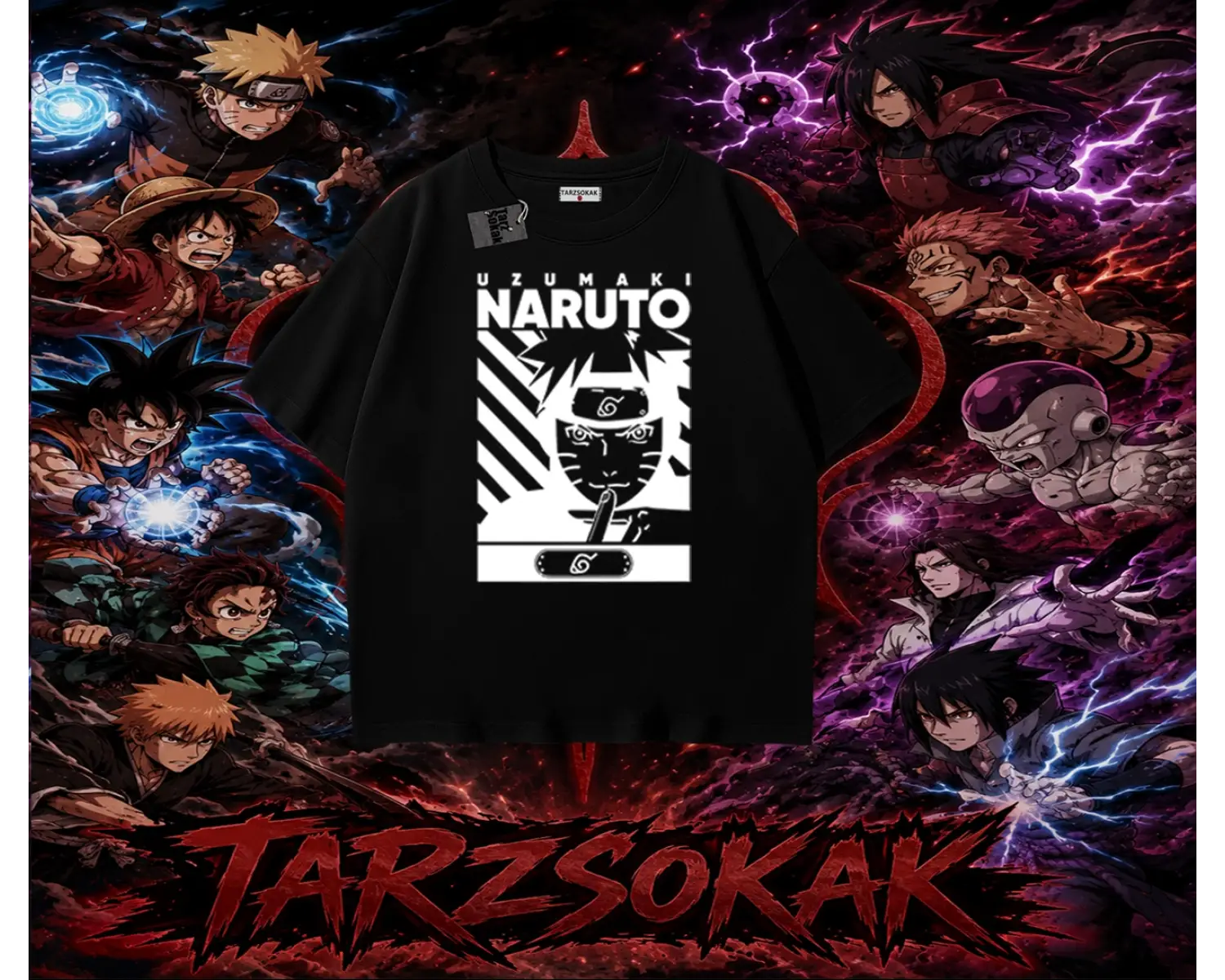 Naruto Uzumaki Premium Anime Oversize Unisex Tişört Beyaz