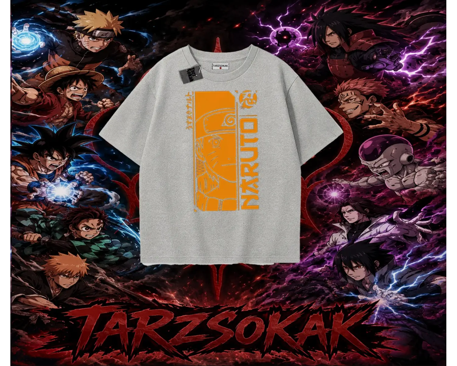 Naruto Uzumaki Premium Anime Oversize Unisex Tişört Beyaz
