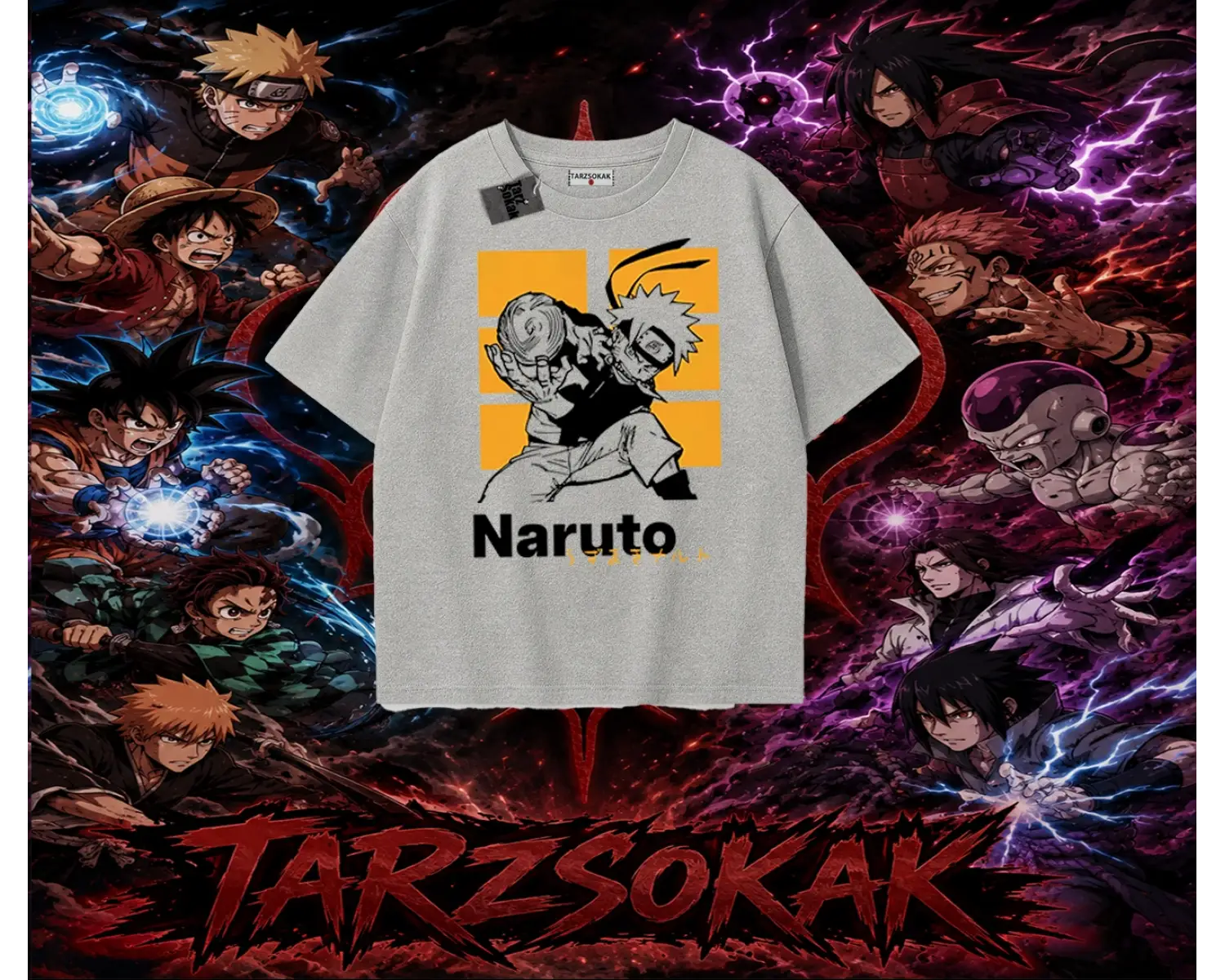Naruto Uzumaki Premium Anime Oversize Unisex Tişört Beyaz