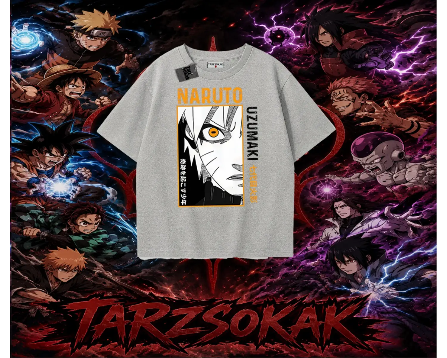 Naruto Uzumaki Premium Anime Oversize Unisex Tişört Beyaz