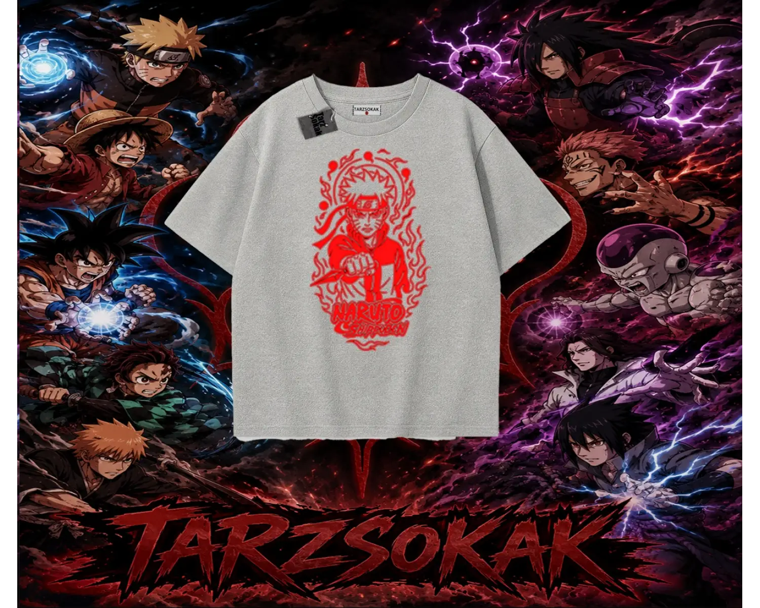 Naruto Uzumaki Premium Anime Oversize Unisex Tişört Beyaz