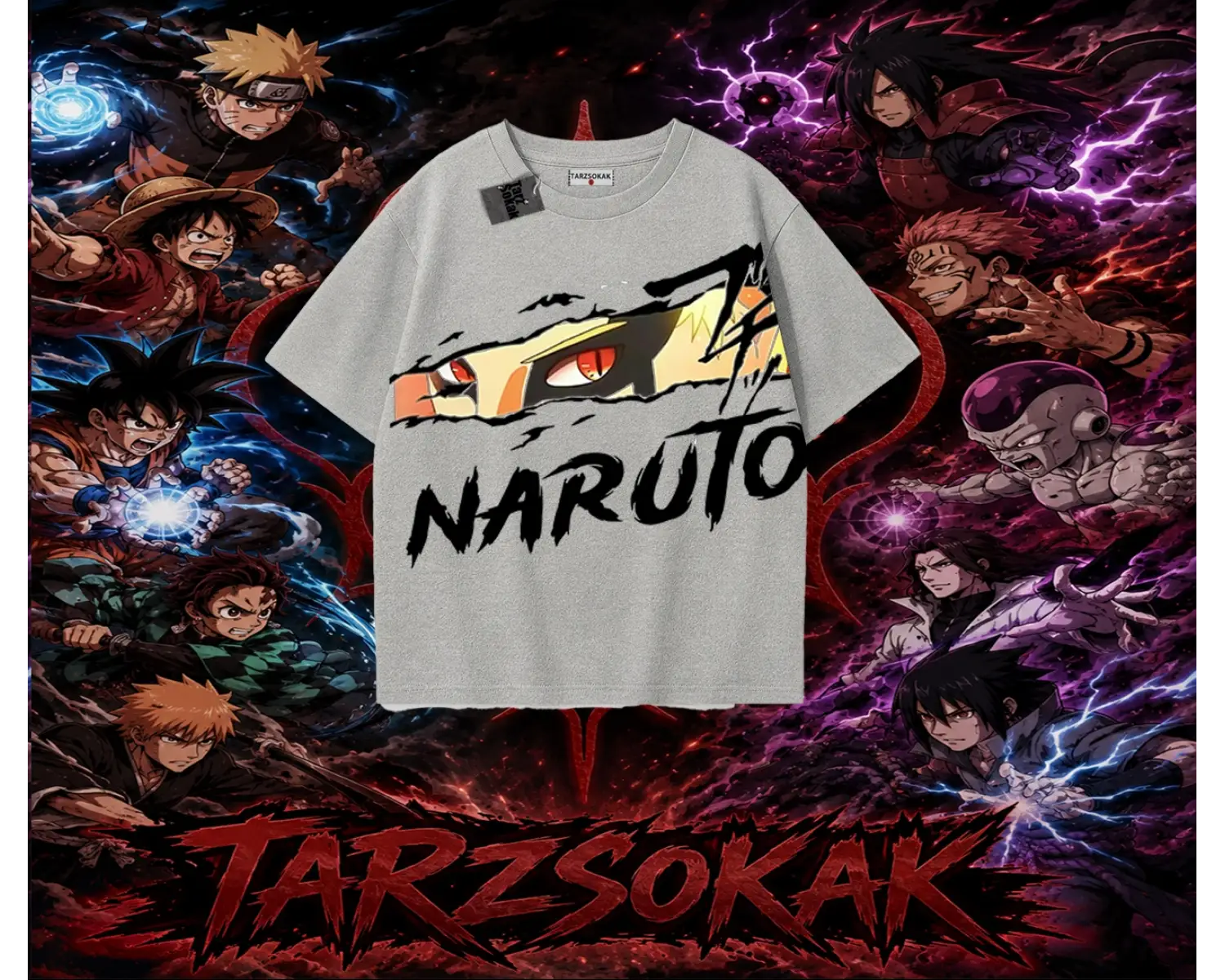 Naruto Uzumaki Premium Anime Oversize Unisex Tişört Beyaz