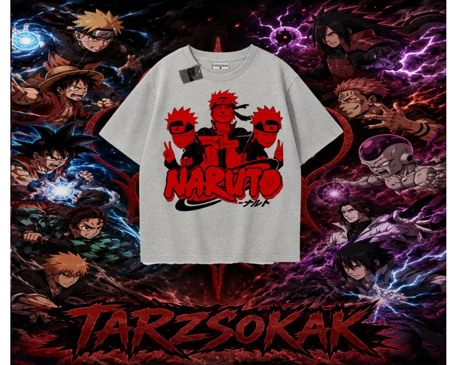 Naruto Uzumaki Premium Anime Oversize Unisex Tişört Beyaz