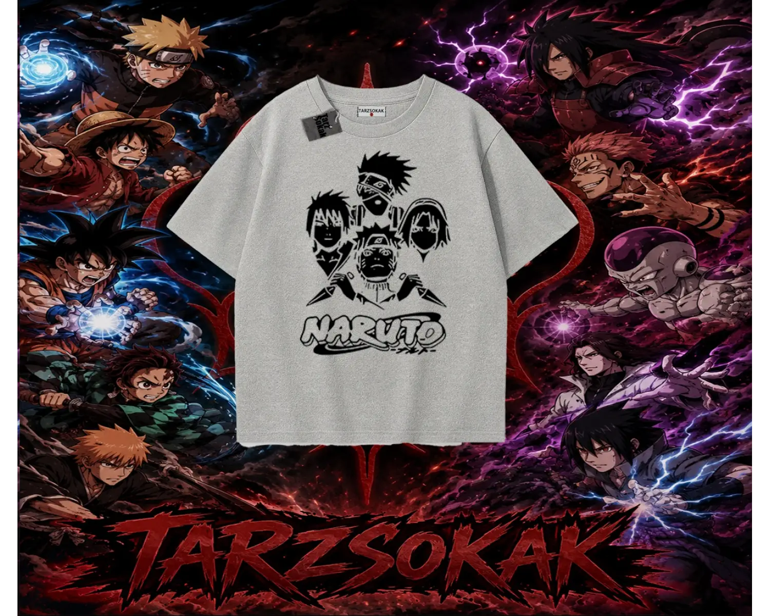 Naruto Uzumaki Premium Anime Oversize Unisex Tişört Beyaz