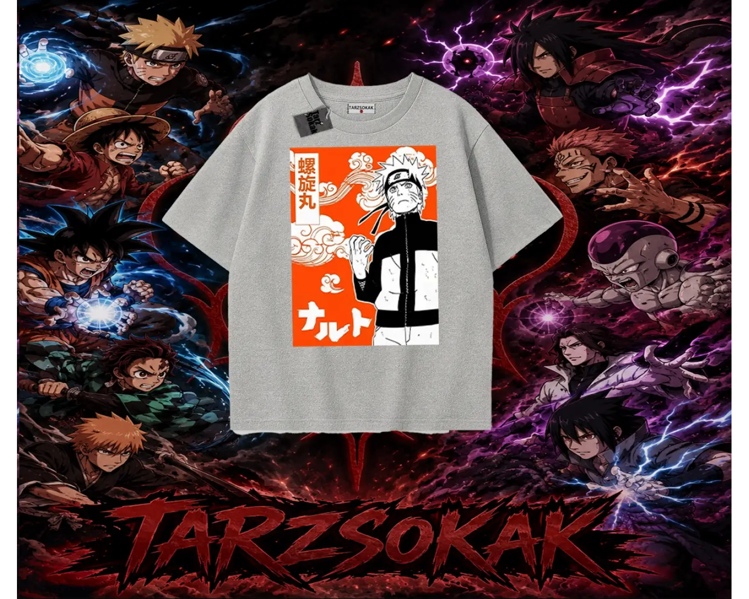 Naruto Uzumaki Premium Anime Oversize Unisex Tişört Beyaz