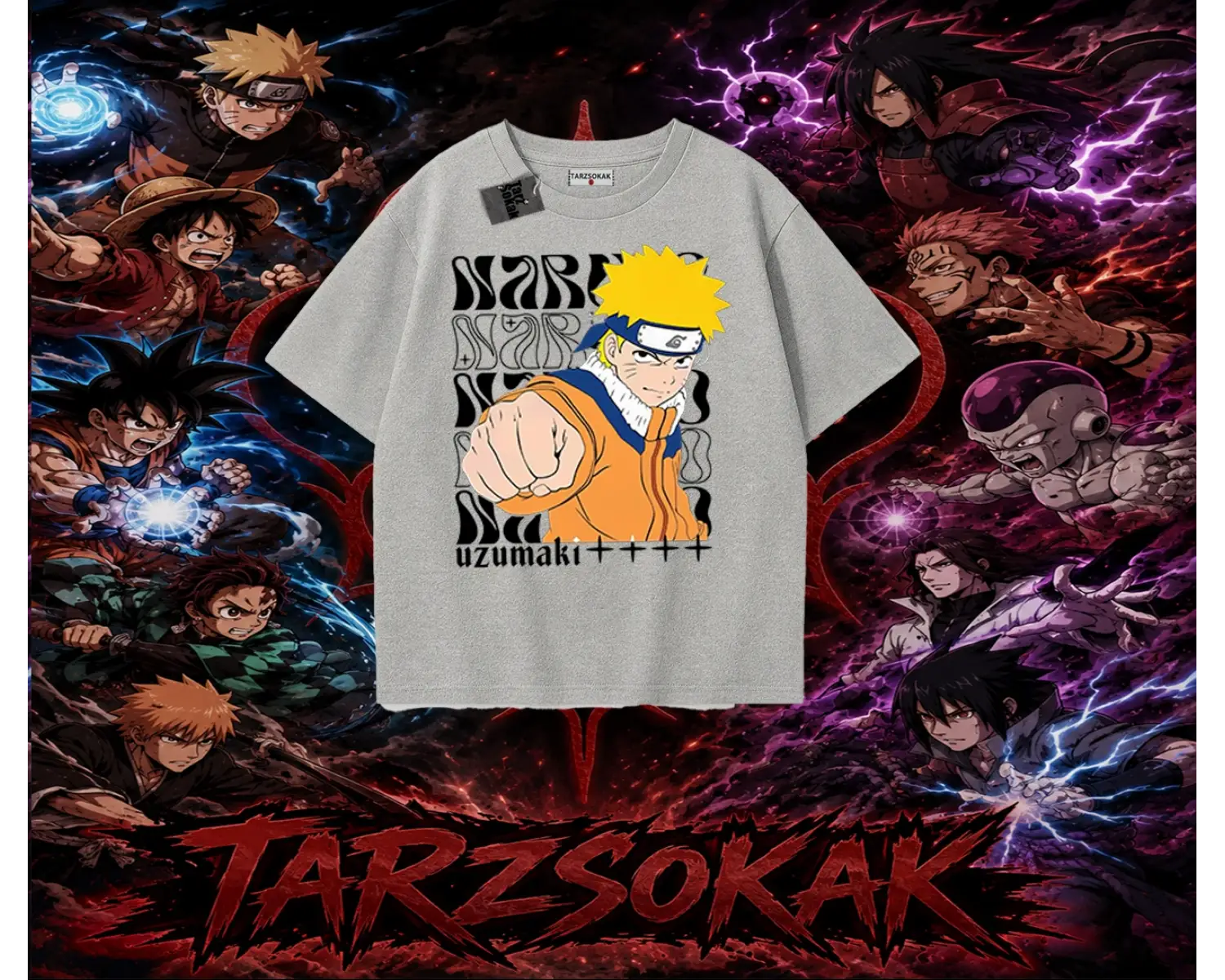 Naruto Uzumaki Premium Anime Oversize Unisex Tişört Beyaz
