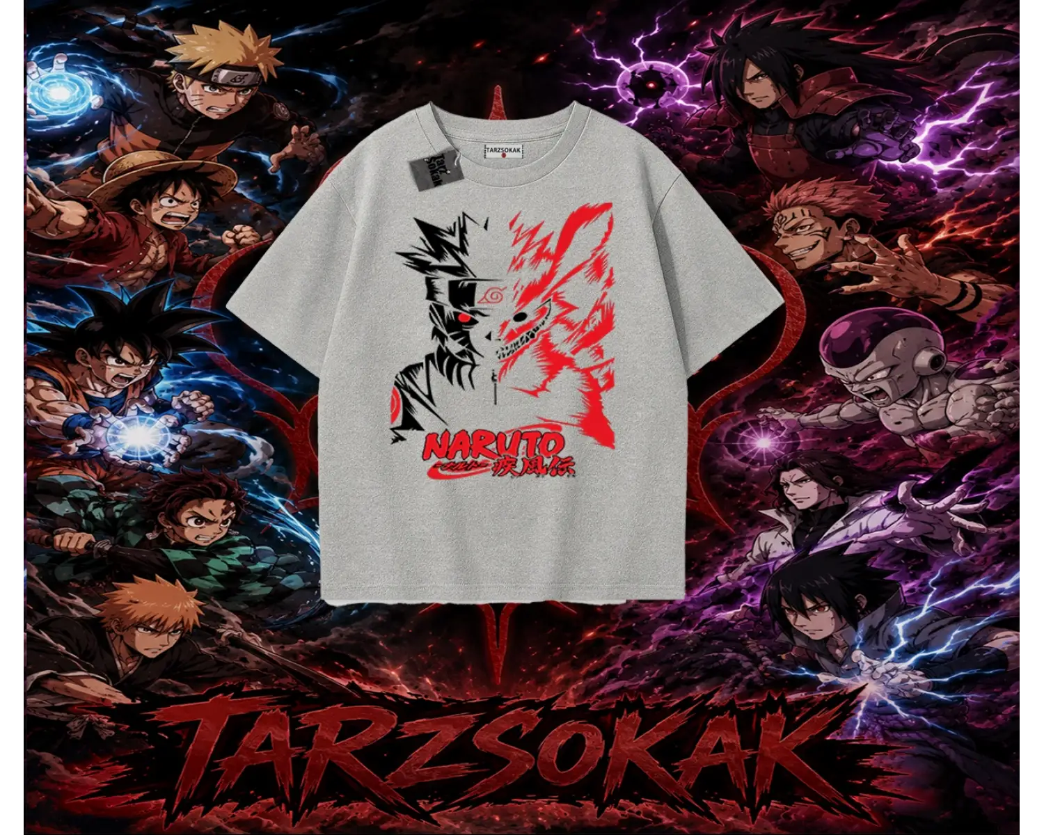 Naruto Uzumaki Premium Anime Oversize Unisex Tişört Beyaz