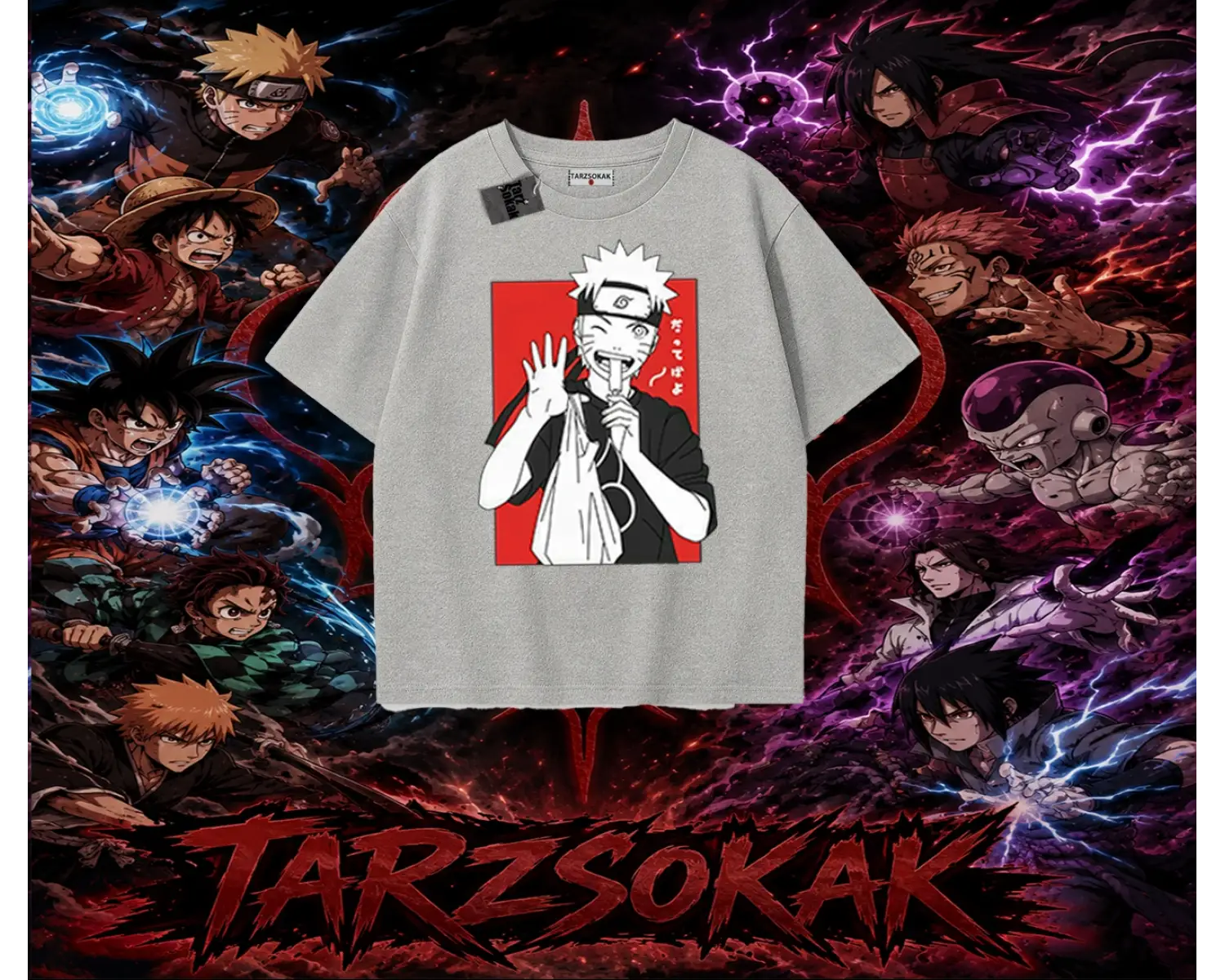 Naruto Uzumaki Premium Anime Oversize Unisex Tişört Beyaz