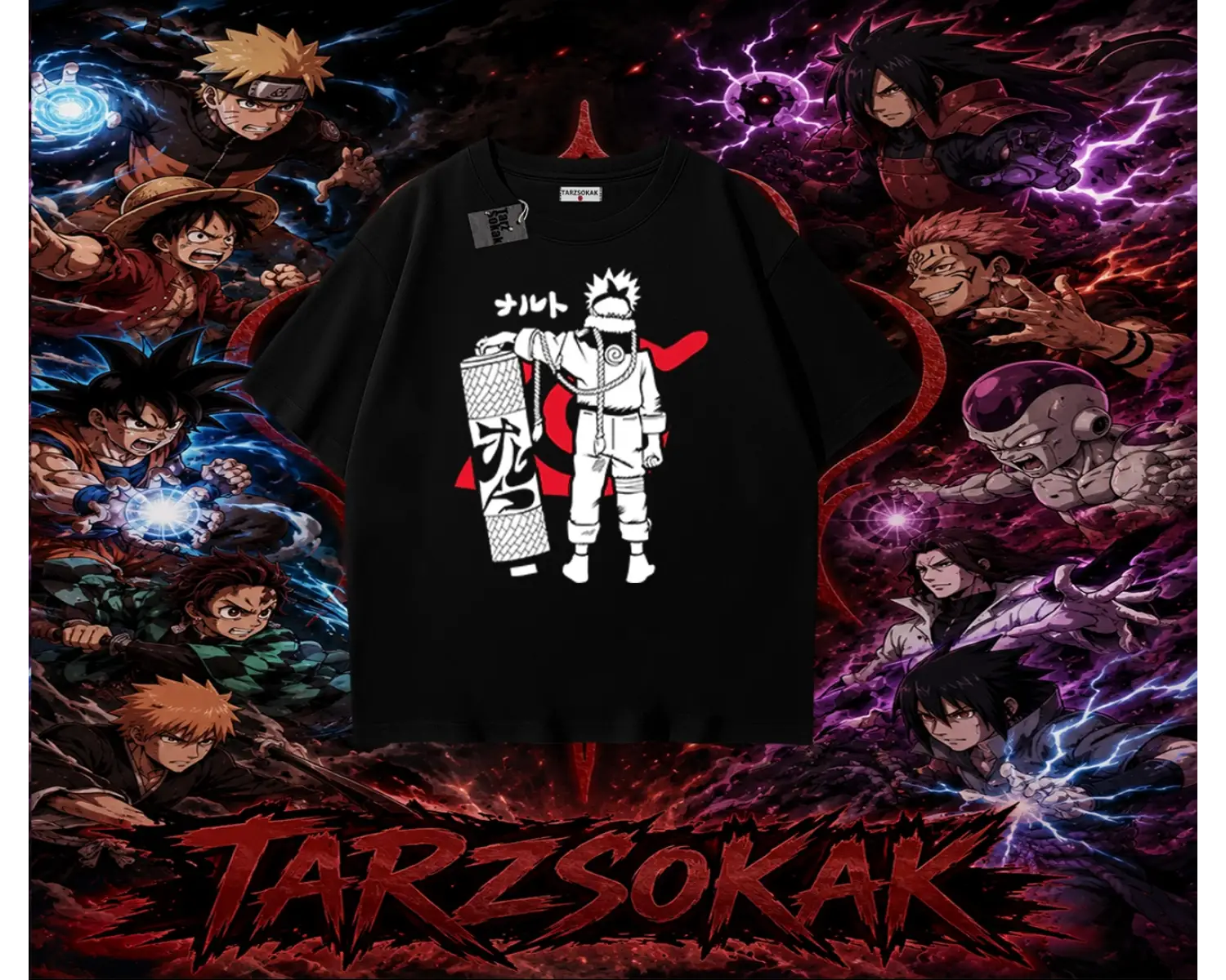 Naruto Uzumaki Premium Anime Oversize Unisex Tişört Beyaz