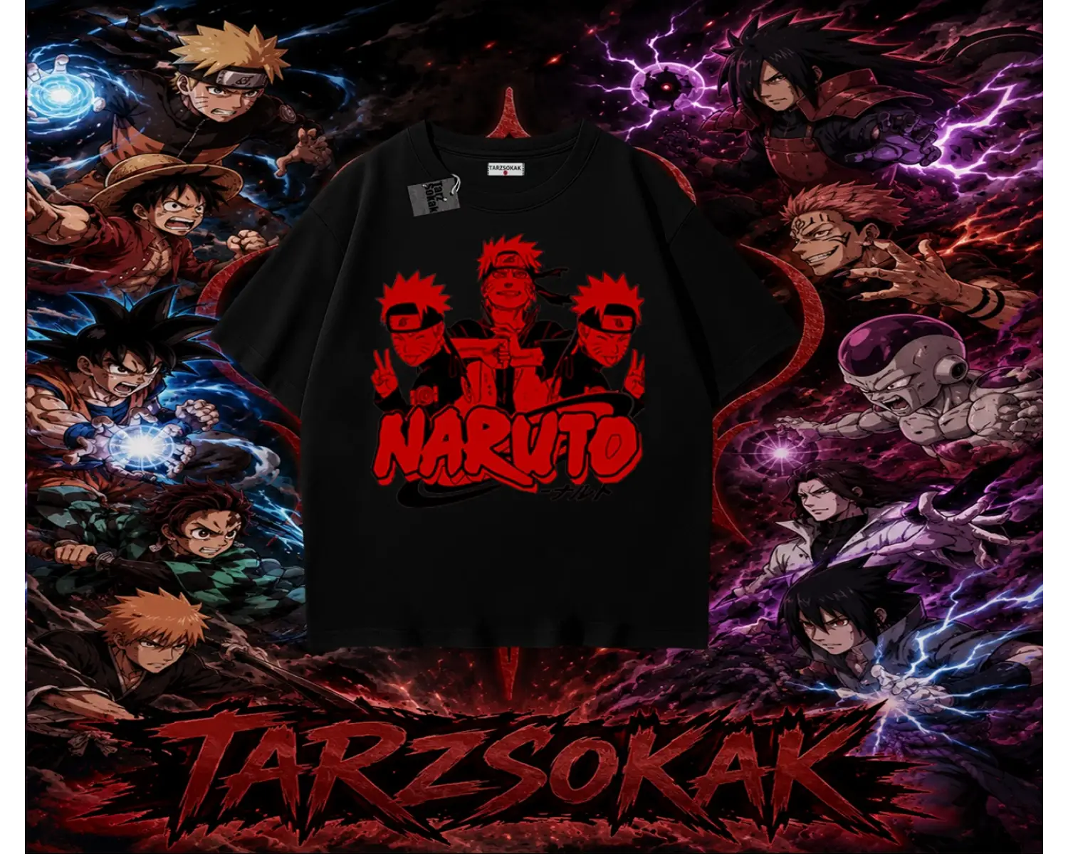 Naruto Uzumaki Premium Anime Oversize Unisex Tişört Beyaz
