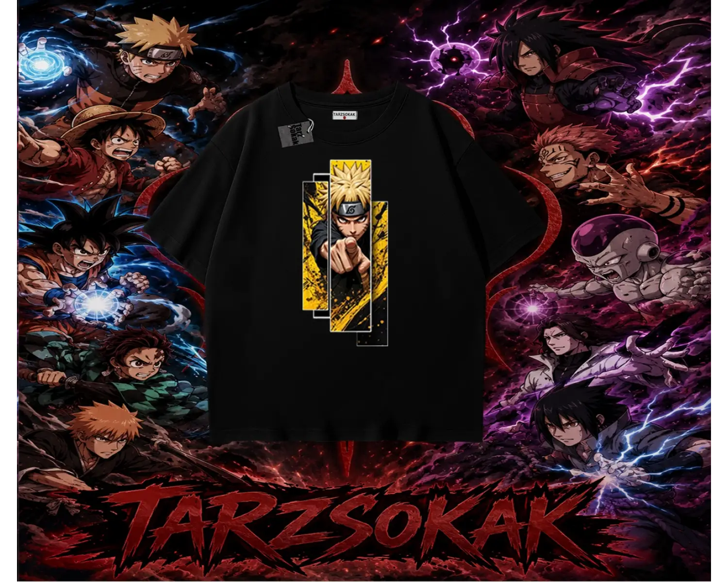 Naruto Uzumaki Premium Anime Oversize Unisex Tişört Beyaz