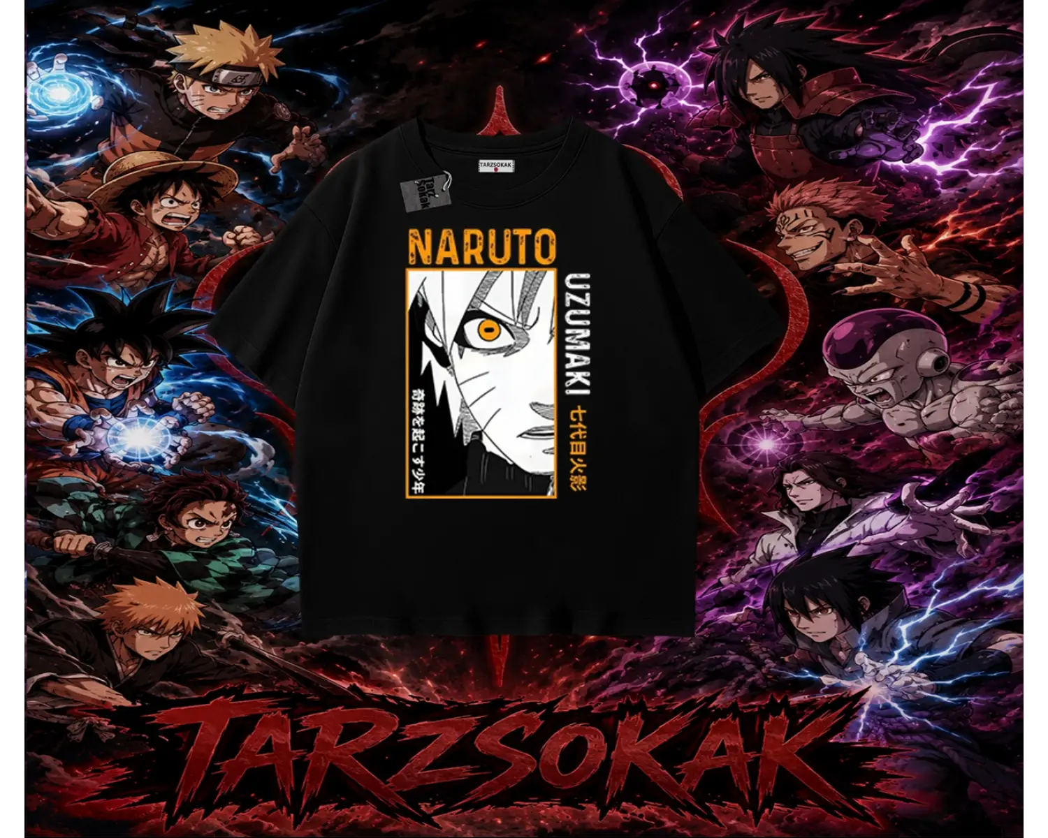 Naruto Uzumaki Premium Anime Oversize Unisex Tişört Beyaz