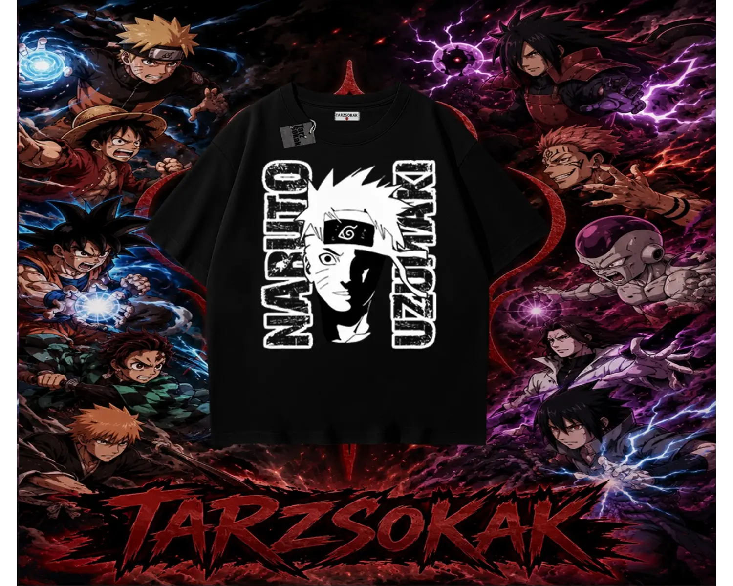 Naruto Uzumaki Premium Anime Oversize Unisex Tişört Beyaz