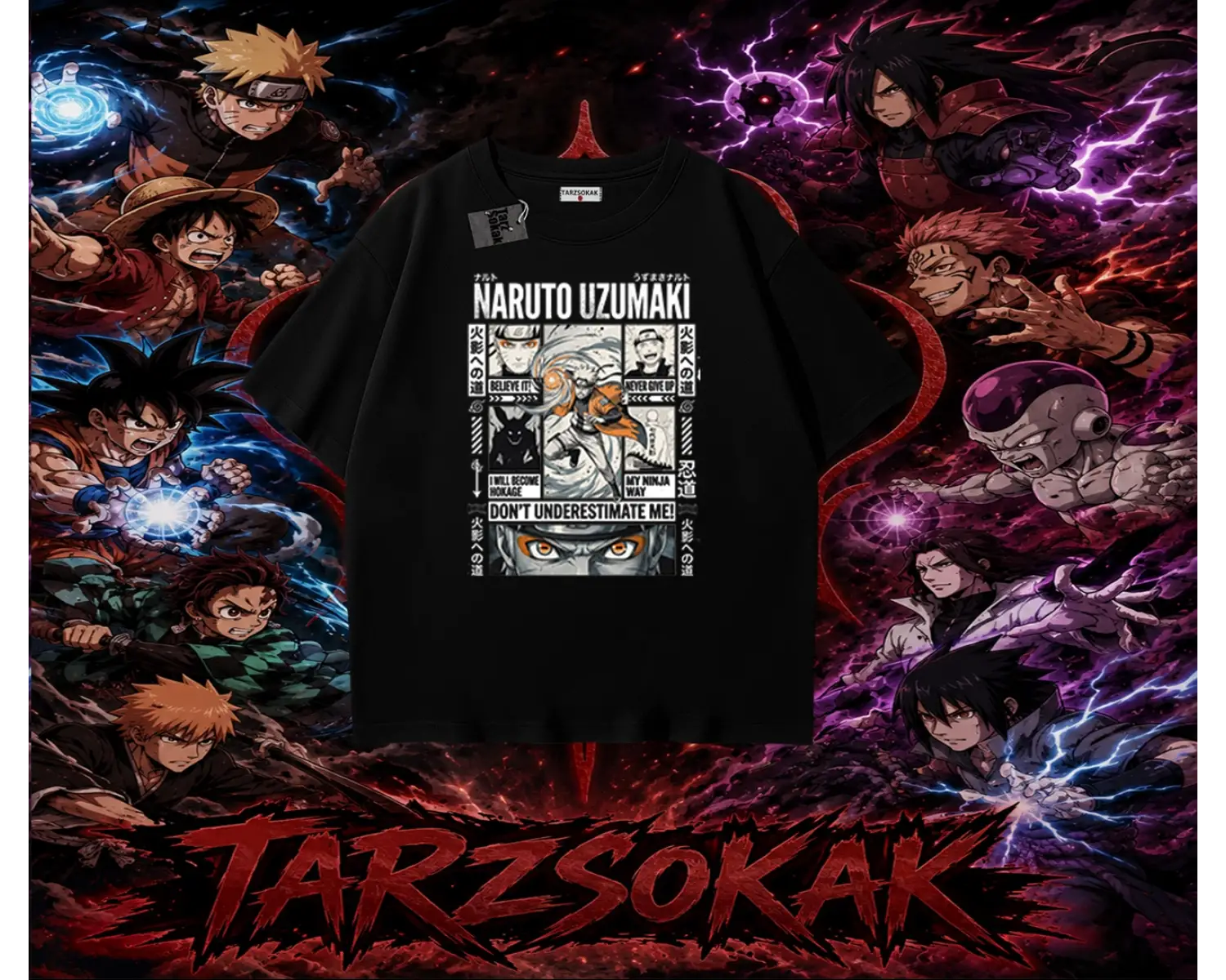 Naruto Uzumaki Premium Anime Oversize Unisex Tişört Beyaz