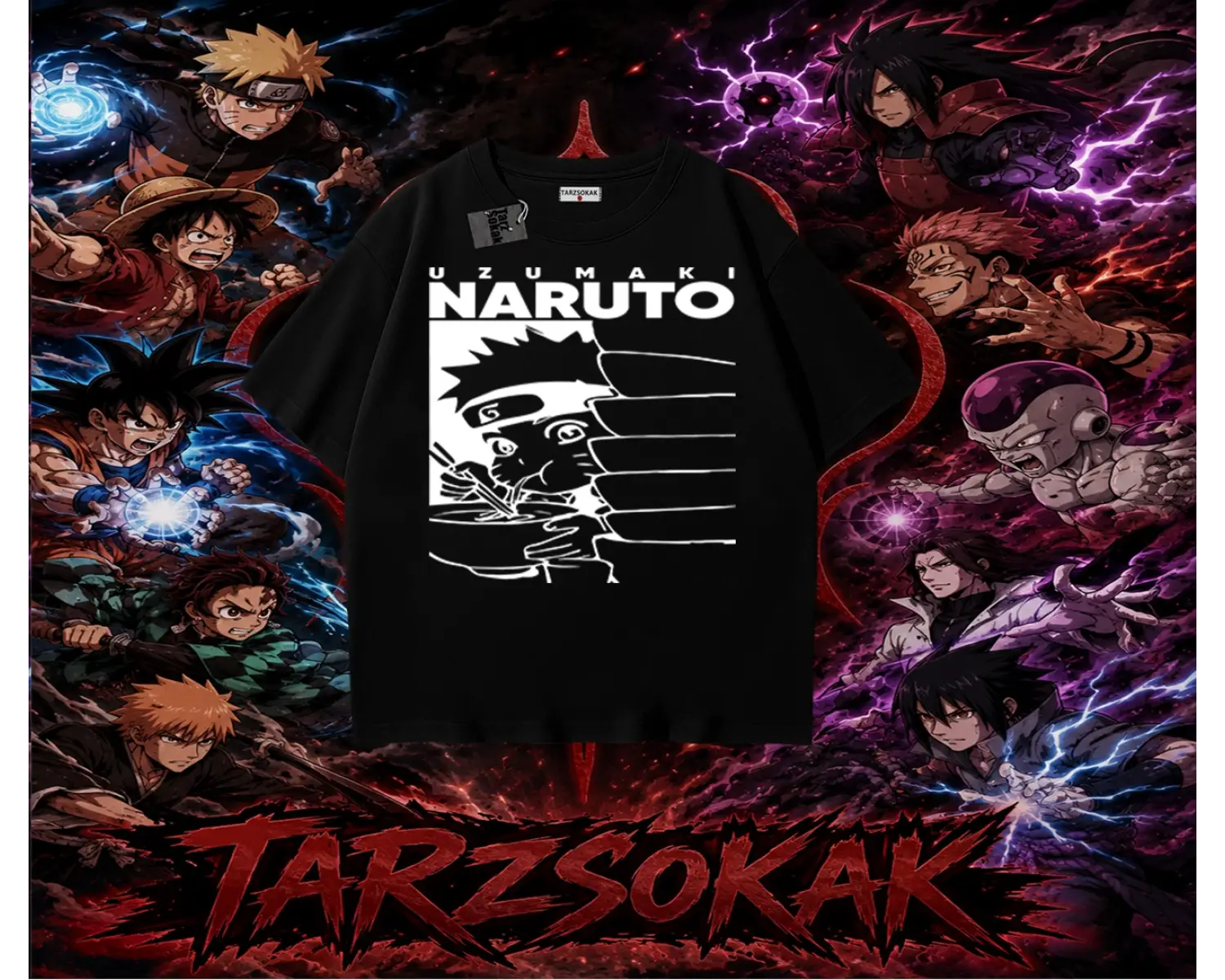 Naruto Uzumaki Premium Anime Oversize Unisex Tişört Beyaz
