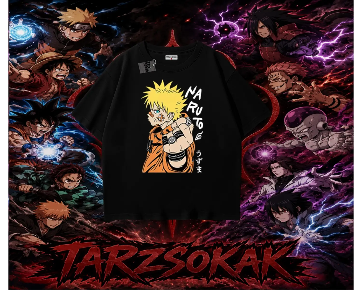 Naruto Uzumaki Premium Anime Oversize Unisex Tişört Beyaz