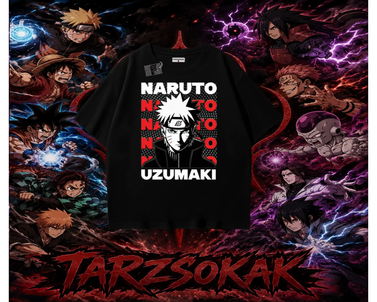 Naruto Uzumaki Premium Anime Oversize Unisex Tişört Beyaz