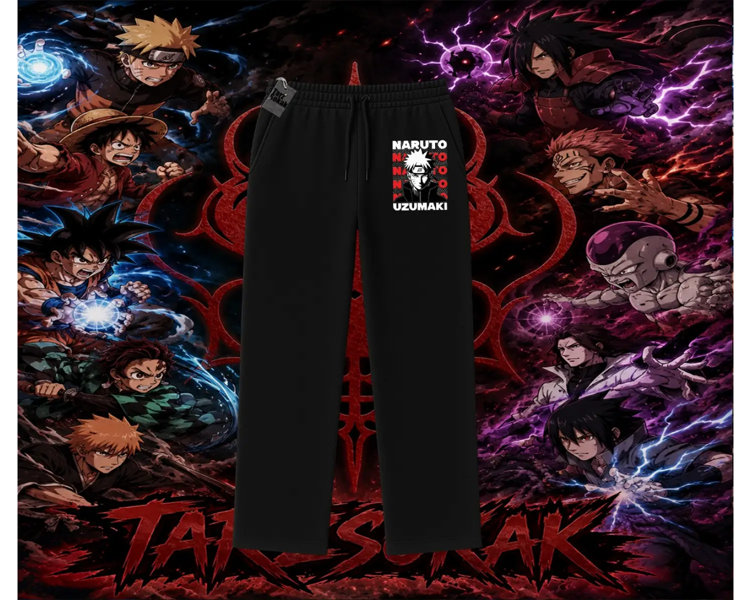 Naruto Uzumaki Premium Anime Unisex Baggy Eşofman Altı Beyaz