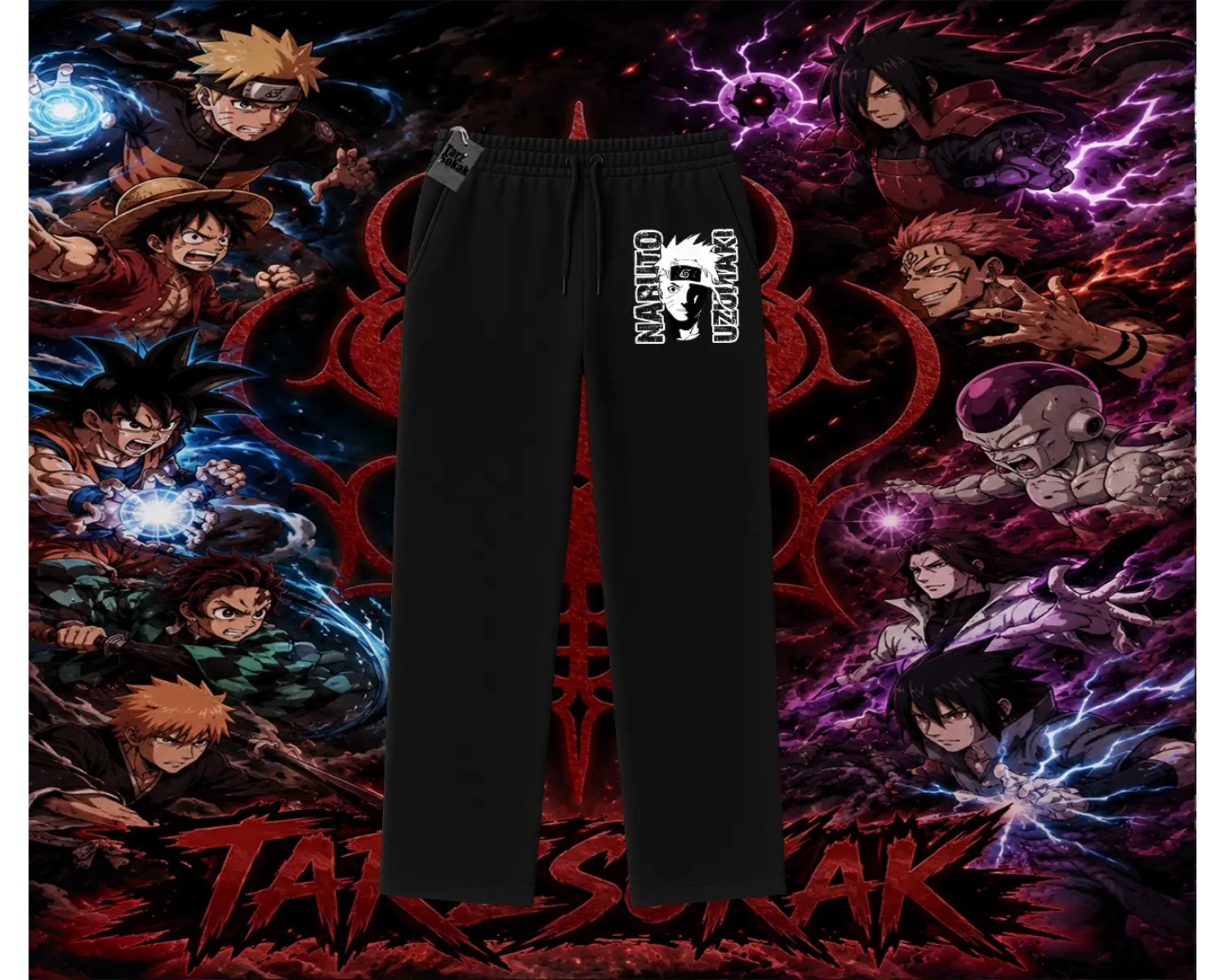 Naruto Uzumaki Premium Anime Unisex Baggy Eşofman Altı Beyaz