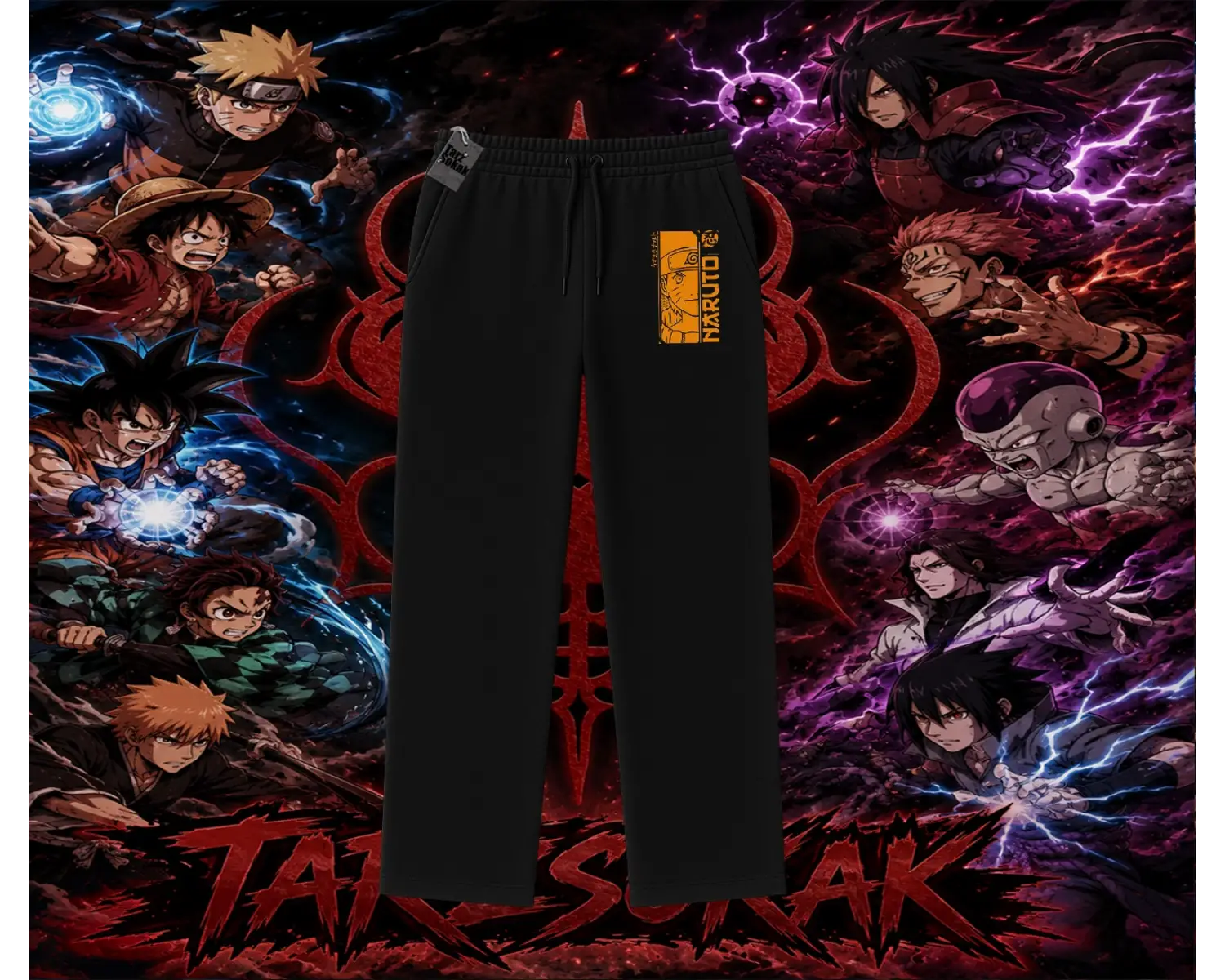 Naruto Uzumaki Premium Anime Unisex Baggy Eşofman Altı Beyaz