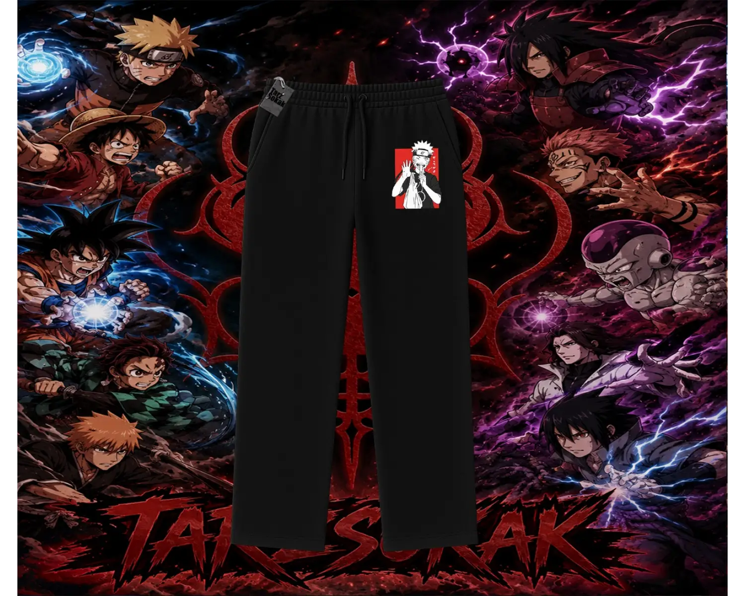 Naruto Uzumaki Premium Anime Unisex Baggy Eşofman Altı Beyaz