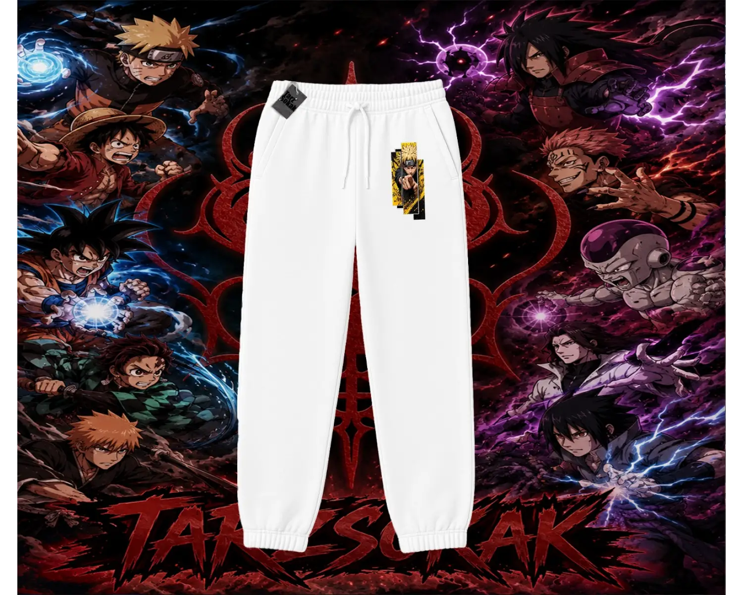 Naruto Uzumaki Premium Anime Unisex Jogger Eşofman Altı Beyaz