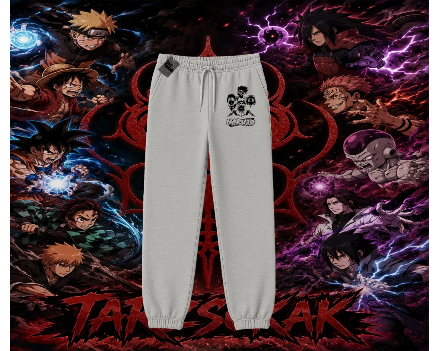 Naruto Uzumaki Premium Anime Unisex Jogger Eşofman Altı Beyaz