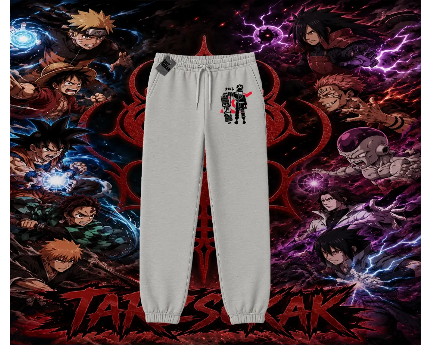 Naruto Uzumaki Premium Anime Unisex Jogger Eşofman Altı Beyaz
